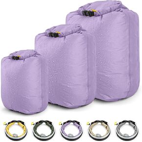 HIKEMAN Dry Bag Waterproof - Ultralight Dry Sack,Outdoor Roll Top Drybags,3-Pack Stuff Sack for Travel,Swimming,Rafting,Boating,Kayaking,Camping,Beach (Grey)
