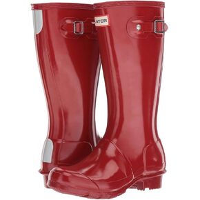 Hunter® Original Kids' Gloss Rain Boots for Kids – Knee High Design – Cushioned Footbed – Nylon Lining Bright Pink 4 Big Kid M