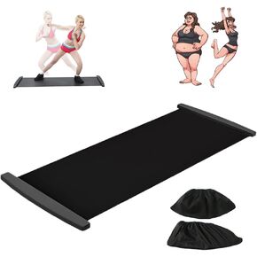 Slide Board with and Separator, Sliding Booties, Slide Mat for Leg Pot Training Fitness and Athletic Training - Improve Balance Ability