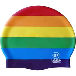 Rainbow Swim Cap Standard-Size Designed for Recreational or Competitive Swimmer Looking for More Speed