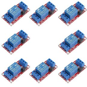 8pcs DC 5V Relay Module 1 Channel Relay Switch Relay Board with Optocoupler Isolation Support High or Low Level Trigger