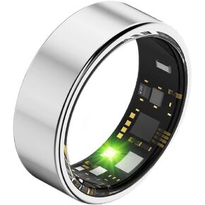 Smart Ring Health Ring for Women Smart Rings for Men- Sleep Tracking Wearable -Heart Rate- Fitness Tracker - 5Days Battery Life (Silver, #7)