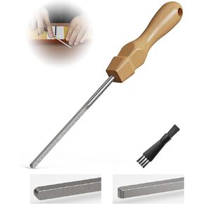Diamond Coated Guitar Fret End Tool, Double Sided High Carbon Steel Design Fret End Dressing File, Professional Luthier Tool For Smoothing and Deburring, Works on All Frets, with Clean Brush