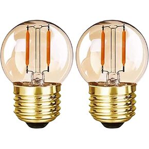G40 Low Watt Light Bulb Edison LED Bulb Mini Globe Light Bulbs 1W Equivalent to 10Watt Incandescent E26 Screw Base Led Bulbs Ultra Warm White 2200K, Non Dimmable (G40g-2pack)