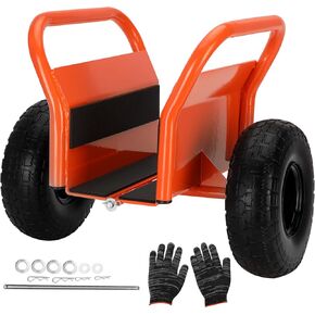 Heavy Duty Panel Dolly, All-Terrain Slab Dolly with 1000 LB Weight Capacity,10" Solid Rubber Tires and Two Handles - Ideal for Moving Heavy Drywall Sheets and Doors (Orange)