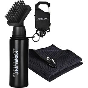 Golf Club Brush Cleaner with Retainer Clip and Squeeze Water Bottle 7.5 Inches Holds 4 Ounces of Water, Essentials Golf Accessories for Men, Best Golf Gifts for Men