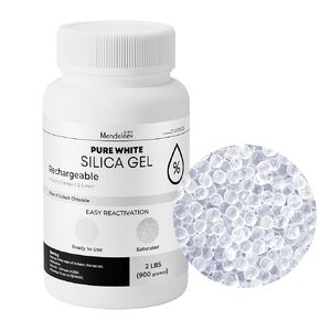 2 LB White Silica Desiccant Beads - Indicating Silica Gel Beads Drying Silica Beads Reusable Silica Gel Desiccant Dehumidifier