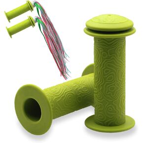 Kids Bike Handlebar Grips with Tassel Streamers, for Scooter Handle, Micro Scooter Handle, Mountain Bike Handlebar, Balance Bikes, Universal Size Non-Slip Rubber Bike Grips for Girls and Boys