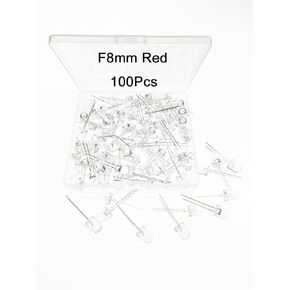 F8mm Red Led Diode Lights, F8mm Led Diode Lights, Led Light Emitting Diode, Red Clear Lens Led Diode Lights, F8mm Red Clear Lens Led Diode 100Pcs