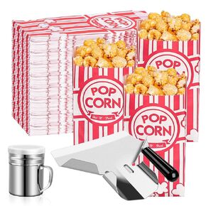 Dualshine 302 Pcs Popcorn Bags with Popcorn Scoop and Salt Shaker,1 oz Small Bulk Paper Popcorn Bags Individual Servings,Popcorn Kits for Popcorn Machines Supplies Party Movie Night Theater