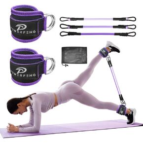 Ankle Resistance Bands with Cuffs: Women Ankle Strap Band for Working Out - Ankle Resistance Bands for Glutes Hip & Leg Butt Training Workout Exercise Equipment