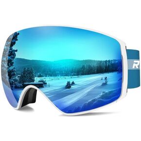 Ski Goggles Pro for Men Women, Magnetic Ski Goggles With Detachable Anti Fog Lens 100% UV Protection OTG Ski Goggles