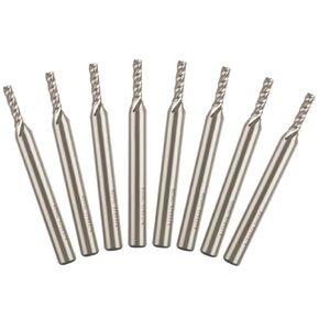 JMIATRY 8 Packs 1/8 inch End Mill 4 Flute Straight Milling Cutter HSS end Mill 1/8 inch Square Nose Straight Shank CNC Bits 1/8 Shank End Mills