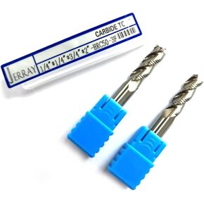 2pcs أدوات قطع القطع الصلبة كاربيد الطواحين النهائية للألمنيوم ، HRC50 عملت مع الألومنيوم ، 3 المزامير ، 1/4 "قطر ، 1/4" شانك ، 3/4 "طول القطع ، 2" الطول الكلي in Kuwait