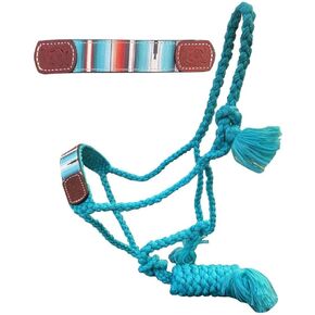 Showman Blue Nylon Mule Tape Halter w/Serape Southwest Print