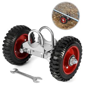 6 inch Rolling Gate Rubber Wheel Carrier, Double U-Bolts Sliding Gate Rollers for Driveway Chain Link Fence Metal Tube Gates 550lb Capacity, Stainless Sliding Gates Wheels with Hardware Kit