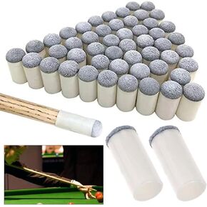 50 Pcs 13 mm Billiard Pool Cue Tips Slip-on Cue Tips Replacements, Cue Tips for Pool Stick, Pool Stick Tips Replacement Kit