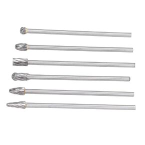 Cylinder Head Porting Kit, 6Pcs Cut Carbide Burr Set Lengthen for Woodworking,Drilling, Metal Carving, Engraving, Polishing, Cutting Burs