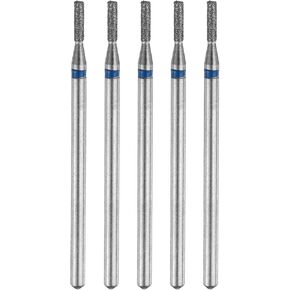 HARFINGTON 5pcs 120-140 Grits Diamond Grinding Bit 1.6mm Cylinder Head 2.35mm Shank 6mm Length Stone Sanding Drill Bits Rotary Tool for Ceramic Glass Nails Grinding Polishing