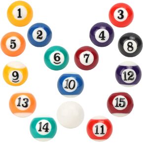 Denash 16Pcs Billiard Ball Toy Mini Resin Billiards, EcoFriendly Resin Material Billiard Ball, Mini Pool Table Accesssories for Recreation Games Game Rooms
