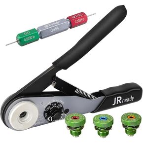 ST2163 Deutsch Crimp Kit，ACT-HDT Solid Contacts Crimp Tool with 3 Positioners and G454 Gauge for Deutsch Size 12 16 20 Turned Pin and Socket Terminals Work with Deutsch DT DTM DTP Series Connectors