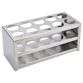 UNICRAFTALE 1 Set 304 Stainless Steel Multi-Use Cylinder Tube Display Racks Lab Supplies Round Holes Test Tube Holder Rectangle Test Tube Rack Hole 30mm for Classroom Lab 195x83x86mm