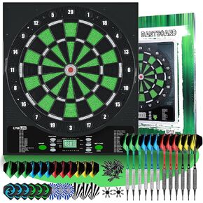 CyeeLife Electronic Dart Board,Soft Tip Dartboard Set,Digital Electric Dart Boards with LED,12 Darts 24 Flights 50 Tips 2 Flight Protectors Power Adapter,3 Language Changes,up to 8 Players
