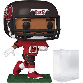 POP Football: Buccaneers - Mike Evans (Home Uniform) Funko Vinyl Figure (Bundled with Compatible Box Protector Case), Multicolor, 3.75 inches