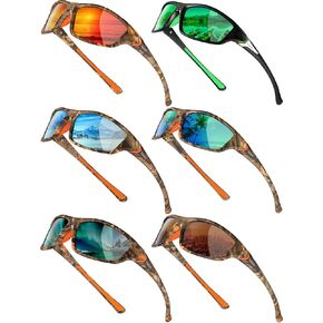 Frienda 6 Pcs Polarized Sport Sunglasses Multipack Sunglasses Pack Fit over Sunglasses Lot Set Men Sport Fishing Sunglasses