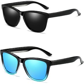 2-Pack Polarized Sunglasses for Men Women - Cycling Glasses for Sports Running Driving MTB Fishing Golf Goggles UV400
