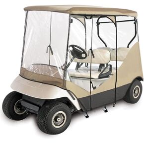 Golf Cart Enclosure 600D 4 Passenger Golf Cart Cover, Golf Cart Rain Cover 4-Side Curtains Transparent Window Fit for EZGO, Club Car, Yamaha Cart Waterproof Driving Enclosure