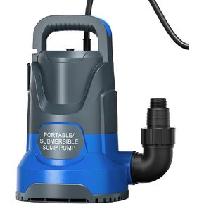Sump Pump Submersible 1 HP 4000 GPH Utility Water Pump Portable Transfer Electric Water Sump Pumps with 8 Accessories for Swimming Pool Draining Garden Spa Hot Tub Pond Flood Basement Yard