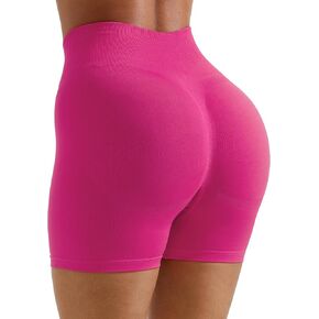 OMKAGI Womens Workout Shorts 4.5" Butt Lifting Gym Impact Shorts Seamless Biker Shorts