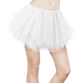 Molain Tutus for Women Girls, White 5 Layered Tutus Short Skirt Running Skirts Rave Costume Tutu Skirt Tutu Dance Skirt