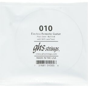GHS Strings GHS Plain Steel Guitar Single String .010