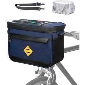 Bike Basket Front, Bike Handlebar Bag with Bike Phone Mount Fit Phone Under 7", Water Resistant Bike Cooler Bicycle Basket Road Mountain Bike Cycling Accessories for Kids Girls Boys Men Women