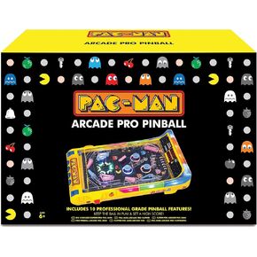 Merchant Ambassador Pac-Man Arcade Pro Pinball - Light & Sound Tabletop Game, Vibrating Bumbers, Flashing LEDs, Scoreboard, Licensed, Adults-Kids 6+