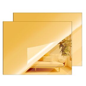 Gold Acrylic Sheet -11.8" x 15.7" x 1/8 (0.11") Thick, 2 Pcs ANRISIN Reflective Acrylic Mirror Sheet (Non Glass) for DIY Craft Projects, Easy Laser Cutting & Engraving Friendly, 30cm x 40cm