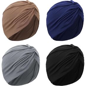 4 PCS يلف رأس العمامة للنساء القبعات المربوطة بعملة بعملة نوم القبعات ذات النوم الكيميائي للسرطان.