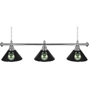 Trademark Global Milwaukee Bucks NBA 3 Shade Billiard Lamp