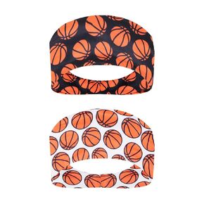 Honbay 2PCS Outdoor Sports Hairbands Hair Accessories Basketball Headband Non Slip Elastic Yoga Workout Headband Fashion Sports Ball Print Bicycle Bandanas Head Wrap for Men and Women
