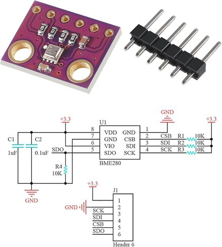 3 قطعة BME280 3.3 فولت مستشعر الضغط الجوي GY-BME280-3.3 وحدة استشعار درجة الحرارة والرطوبة لاردوينو in Kuwait