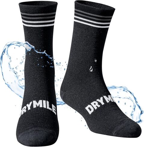 DRYMILE Urban Waterproof Socks, Ultra Thin Warm Cold Weather Waterproof Socks for Men & Women, Golf, Cycling, Business - Crew in Saudi Arabia