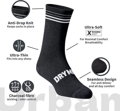 DRYMILE Urban Waterproof Socks, Ultra Thin Warm Cold Weather Waterproof Socks for Men & Women, Golf, Cycling, Business - Crew in Saudi Arabia