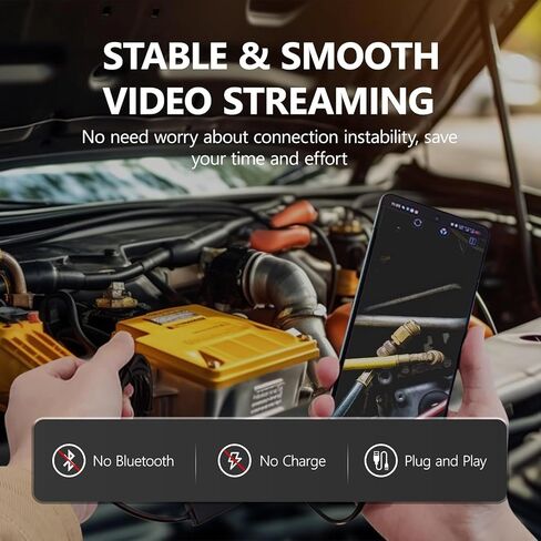 Borescope-endopcy-camera مع 2560 بكسل HD 8 LED LIDCOPE BORESCOPE نصف ريغيد الأفعى الكاميرا BORESCOPE IP67 7.9MM كاميرا borescope ماء 16.4 قدم ، مناسبة لنظام iOS و Android in Kuwait