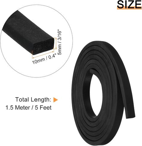 uxcell epdm شريط الرغوة شريط الرغوة 3/16 "t x 0.4" w x 5 'l neoprene ralbber rolls rolls strip strip for diy sups ، الحرف اليدوية ، العزل in Saudi Arabia