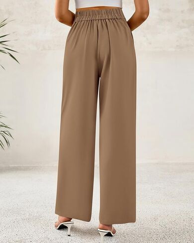BTFBM Women Wide Leg Dress Pants 2025 High Waisted Button Pleated Business Casual Trousers Office Work Palazzo Pants in Kuwait