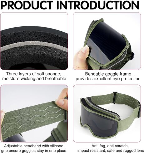 Ski Goggles for Man Women, Anti-Fog Snowboard Goggles Anti-UV Snow Goggles for Young Adult Snow Sports in Saudi Arabia