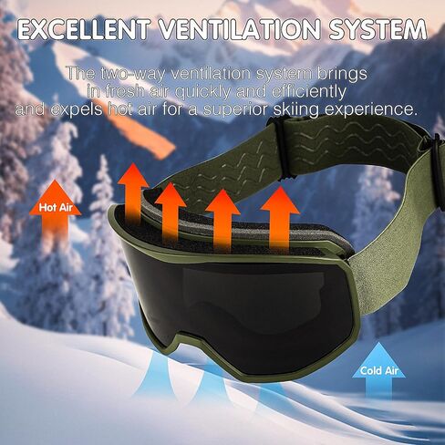 Ski Goggles for Man Women, Anti-Fog Snowboard Goggles Anti-UV Snow Goggles for Young Adult Snow Sports in Saudi Arabia