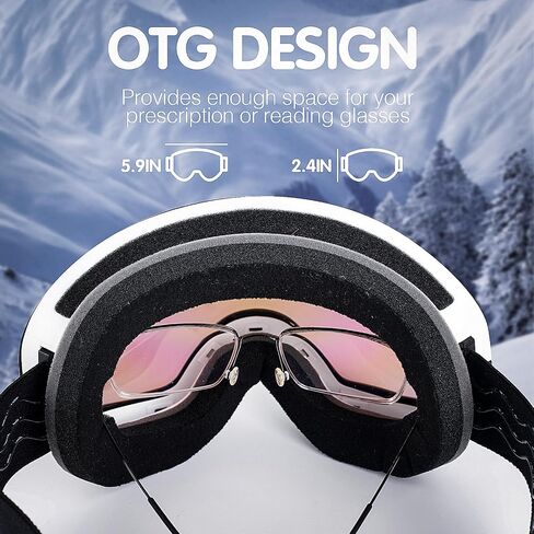 Ski Goggles for Man Women, Anti-Fog Snowboard Goggles Anti-UV Snow Goggles for Young Adult Snow Sports in Saudi Arabia